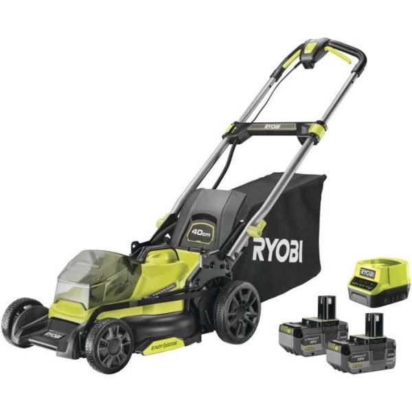 Ryobi - RYOBI - Tondeuse poussée 18V Brushless - Ø coupe 40 cm - ramassage et mulching - 2 batteries 18V 4,0 Ah & chargeur - RY18LMX40 - Image 1