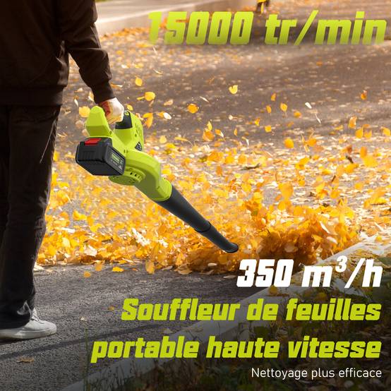 Teeno - Souffleur de Feuilles Sans Fil, 2 Batteries 4.0Ah, 210 km/h, 6 Vitesses Réglables, Compatible avec Batteries Makita - Image 6