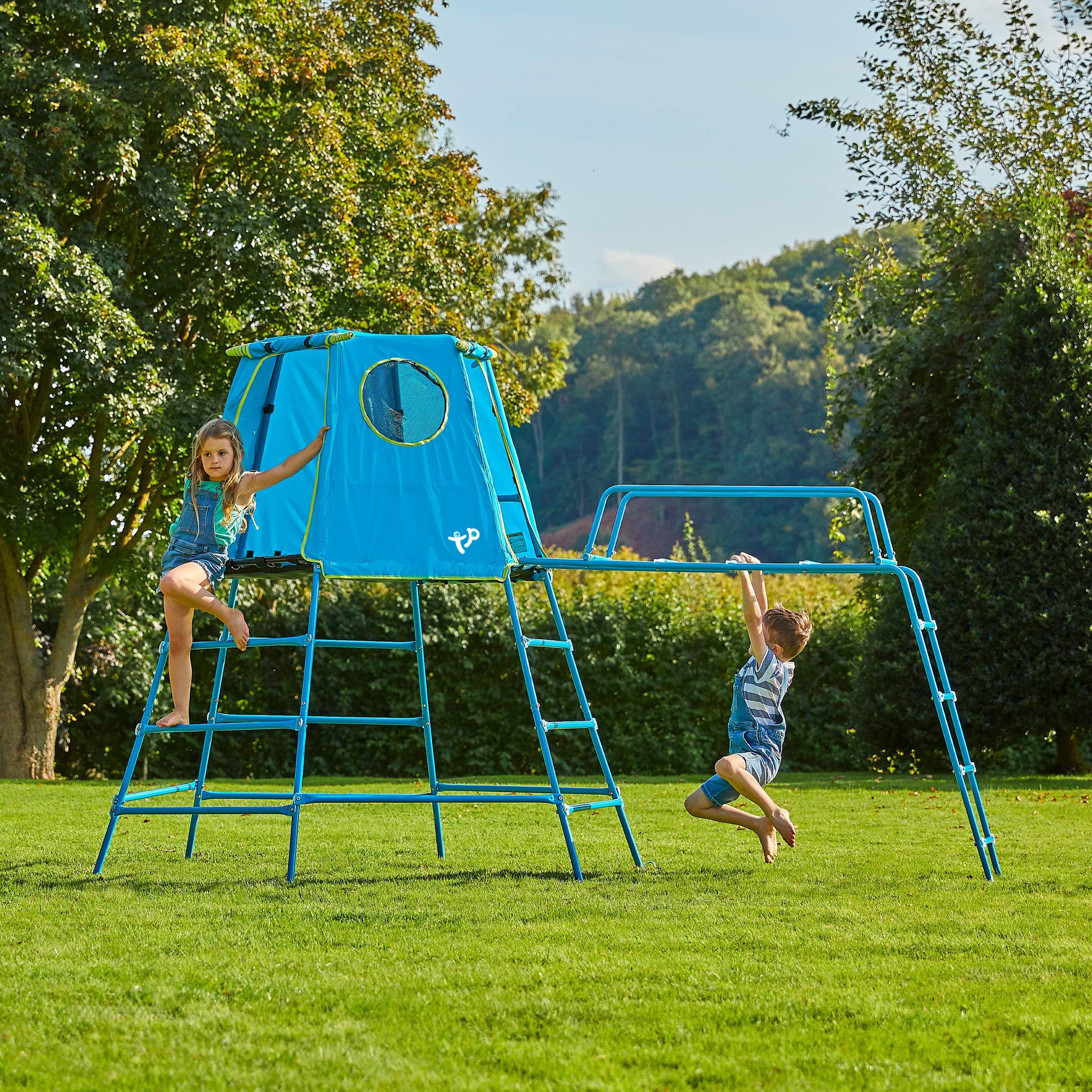 Tp Toys - Aire de jeux pont de singe - métal bleu - H201 cm - EXPLORER TOUR - Image 1