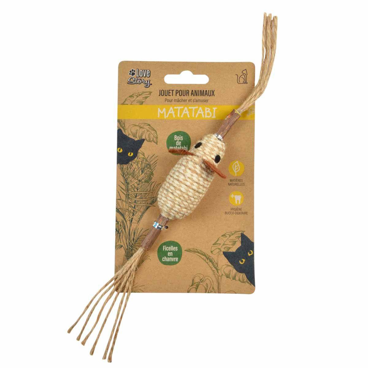 Love Story - Jouet Souris pour Chat "Matatabi" 12cm Naturel - Image 6