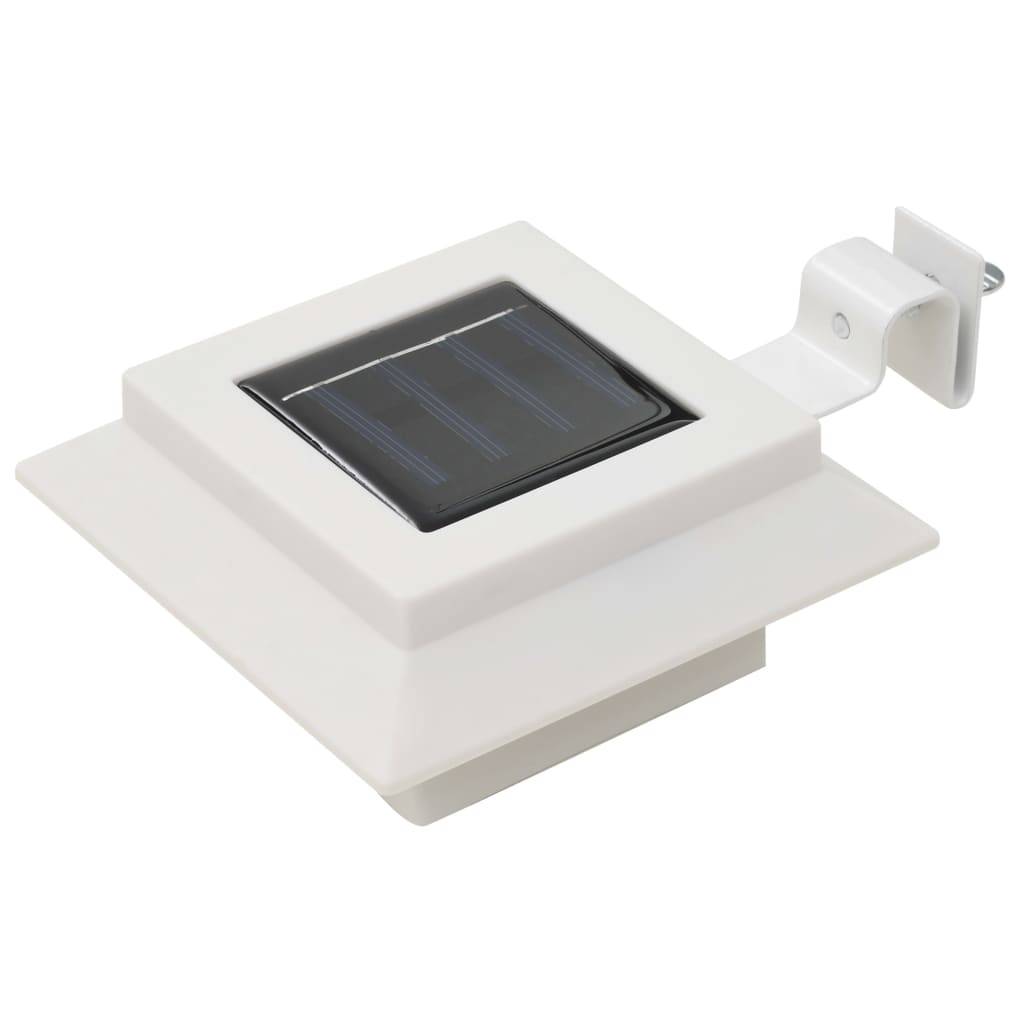 Lampe d'extérieur - Lampe de jardin solaire à LED carrée 6 pcs 12 cm Blanc - Image 1