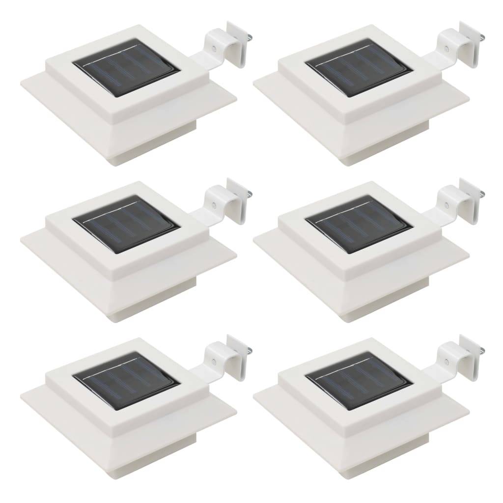 Lampe d'extérieur - Lampe de jardin solaire à LED carrée 6 pcs 12 cm Blanc - Image 2