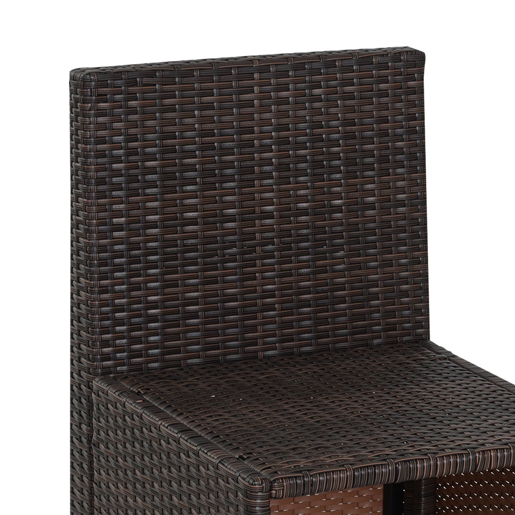 ComfortXL - Salon de jardin 5 pièces résine tressée balcon terrasse 4 personnes encastrable marron kaki - ComfortXL Outdoor Living - Image 8
