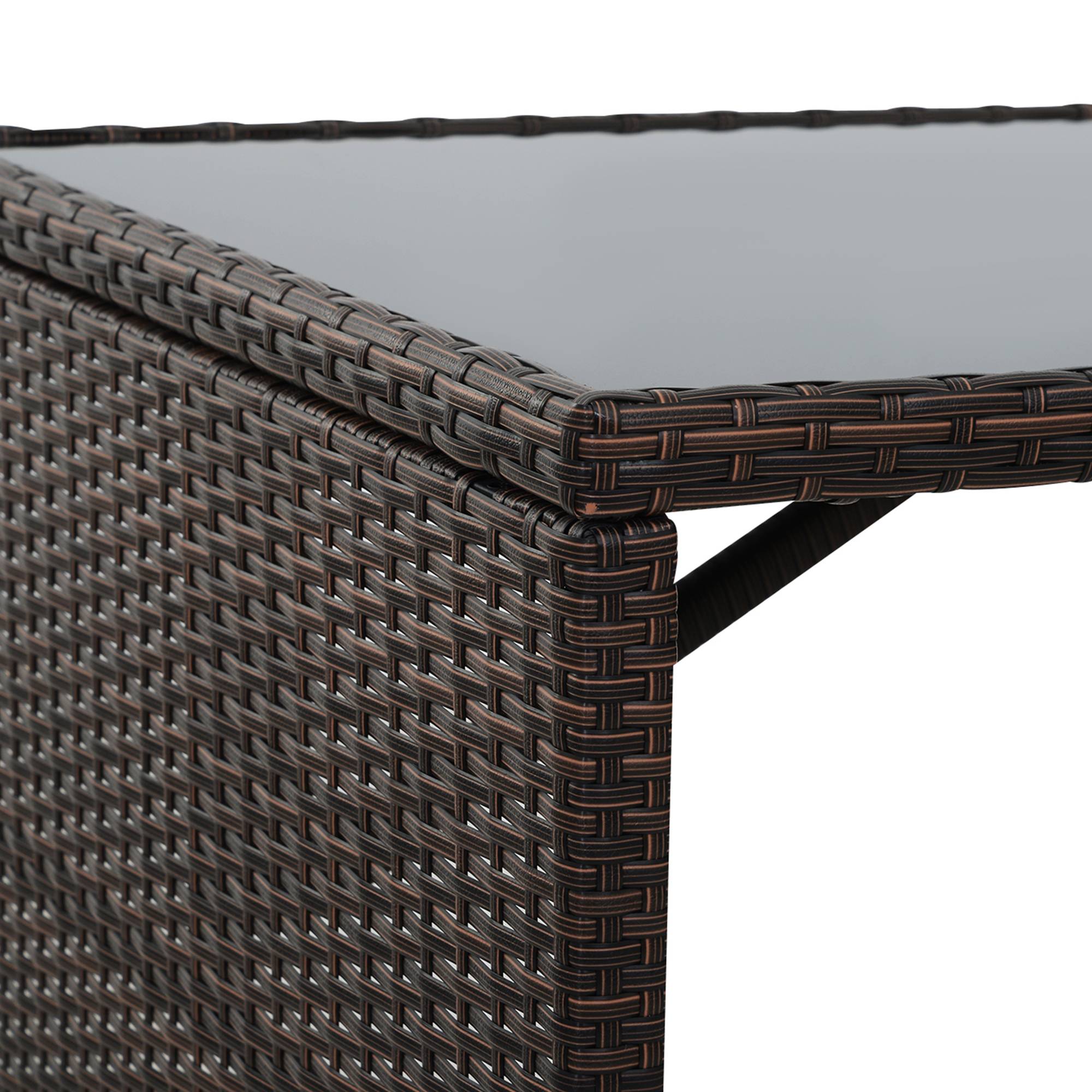 ComfortXL - Salon de jardin 5 pièces résine tressée balcon terrasse 4 personnes encastrable marron kaki - ComfortXL Outdoor Living - Image 7