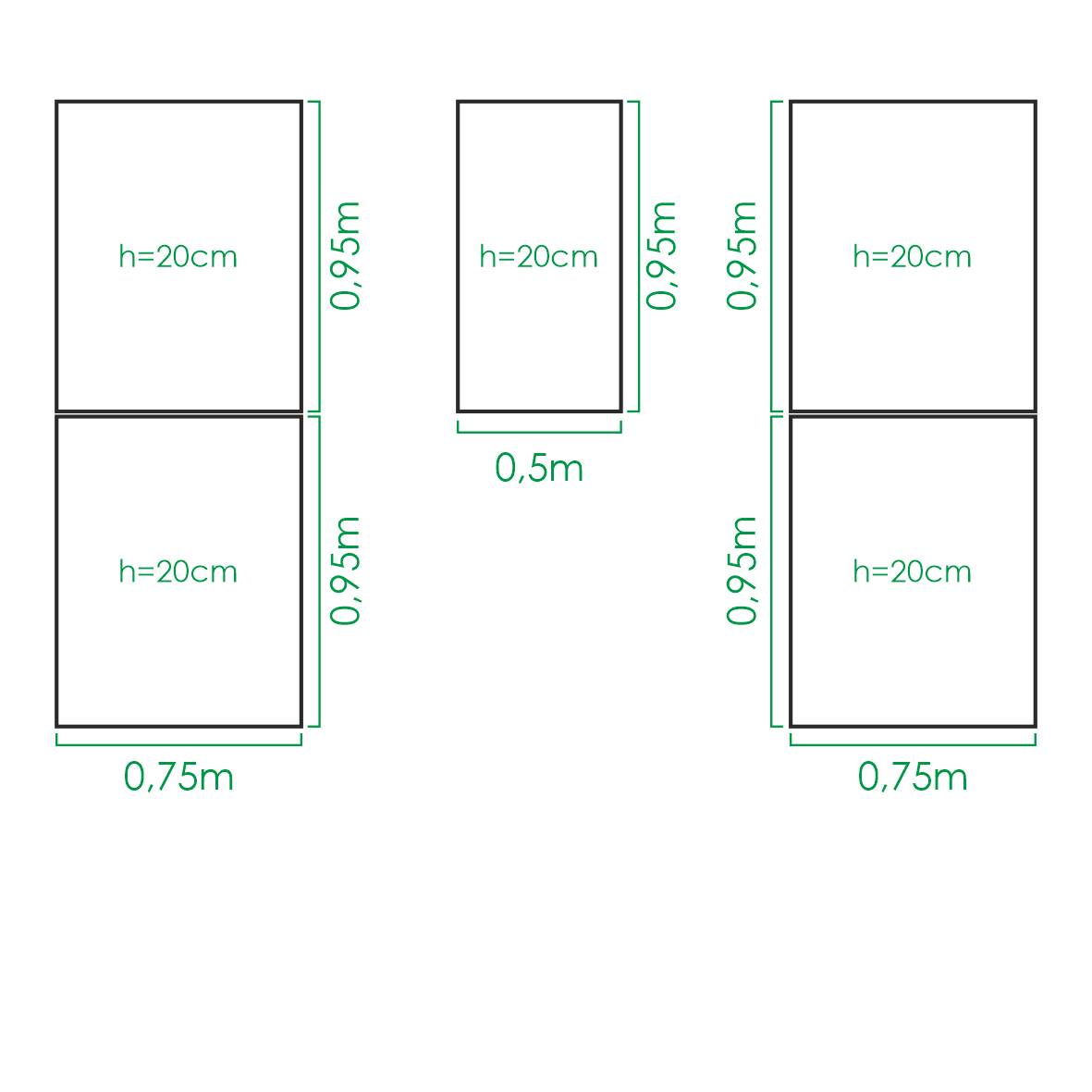 Kit de jardinière surélevées pour une serre 3x2 m, acier galvanisé, Klasika Greenhouses - Image 3
