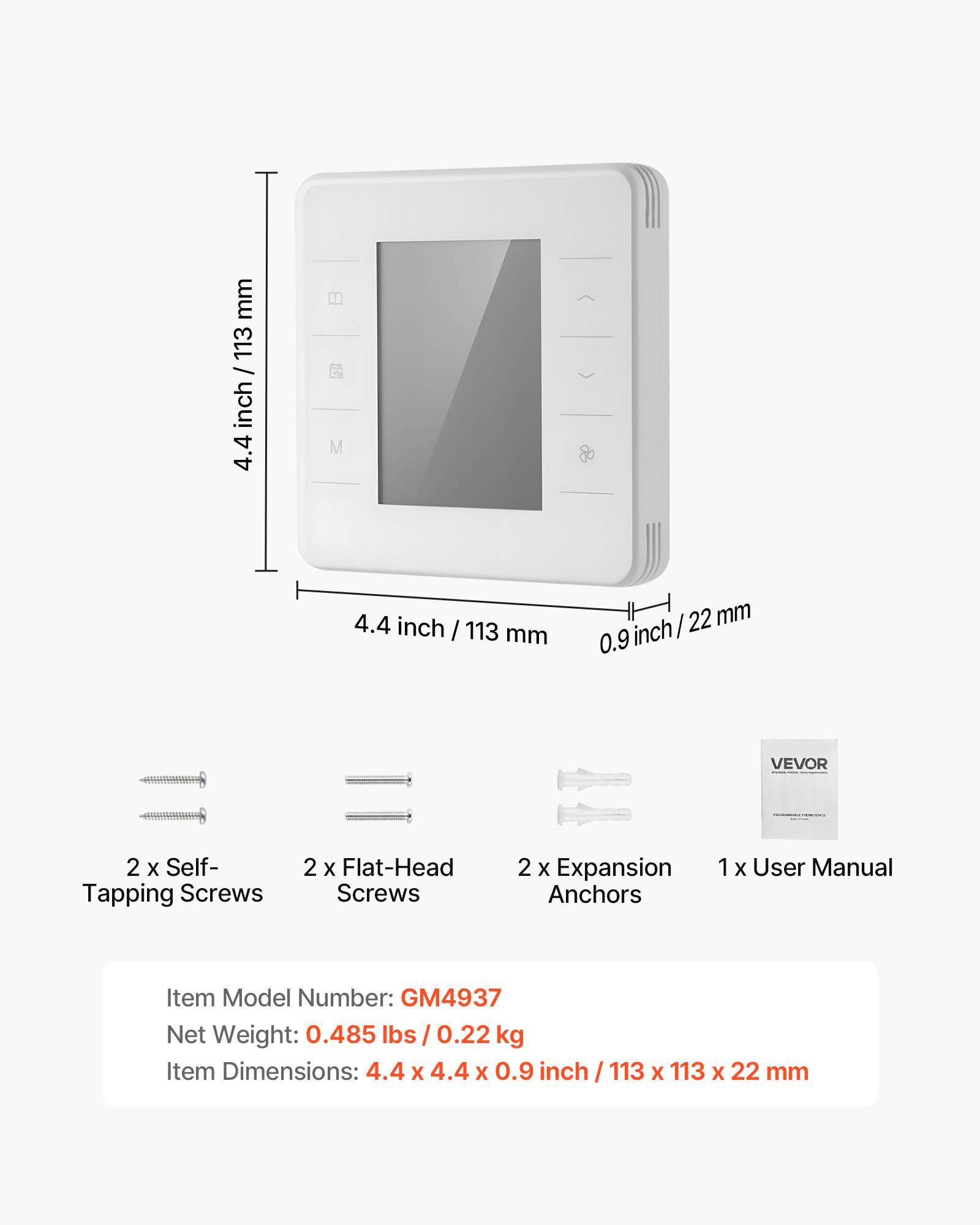 Vevor - VEVOR Thermostat Programmable Domestique 7 Jours pour Pompe Chaleur Climatiseur - Image 7