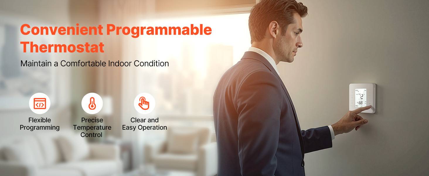 Vevor - VEVOR Thermostat Programmable Domestique 7 Jours pour Pompe Chaleur Climatiseur - Image 9