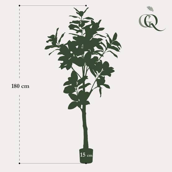 Magnolia Grandiflora Artificiel Tronc Bois Feuillage Soie Déco Intérieur 180cm - ComfortXL Green Living - Image 4