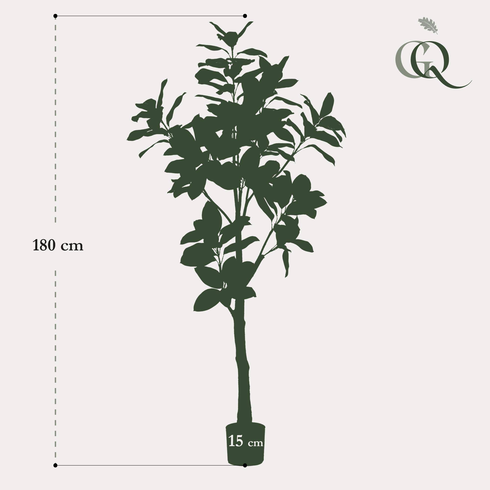 Magnolia Grandiflora Artificiel Tronc Bois Feuillage Soie Déco Intérieur 180cm - ComfortXL Green Living - Image 4