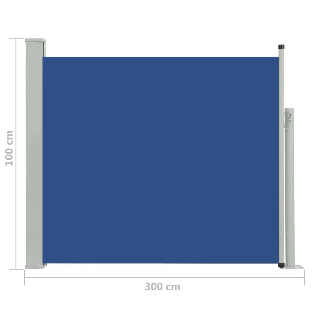 Helloshop26 - Auvent paravent store brise-vue latéral rétractable de patio jardin terrasse balcon protection visuelle écran 100 x 300 cm bleu - Image 6