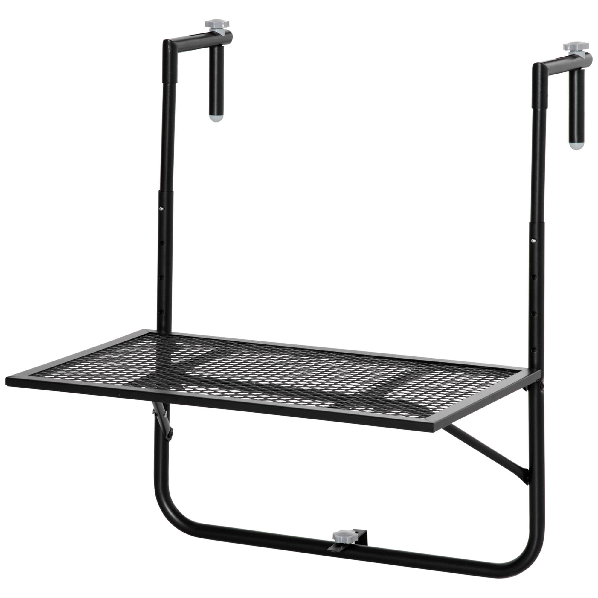 Table de balcon suspendue métal noir 60 x 60 x 72 cm - PANGIVO - Image 2