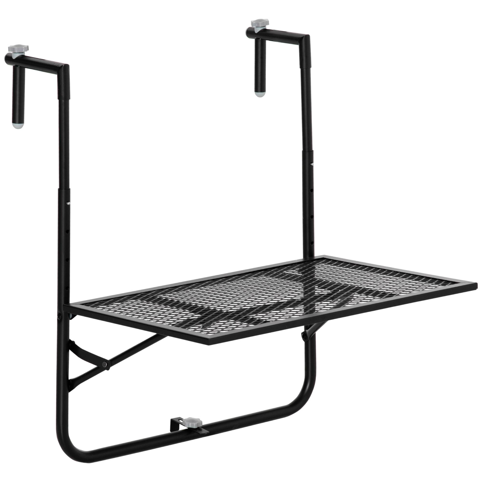 Table de balcon suspendue métal noir 60 x 60 x 72 cm - PANGIVO - Image 1