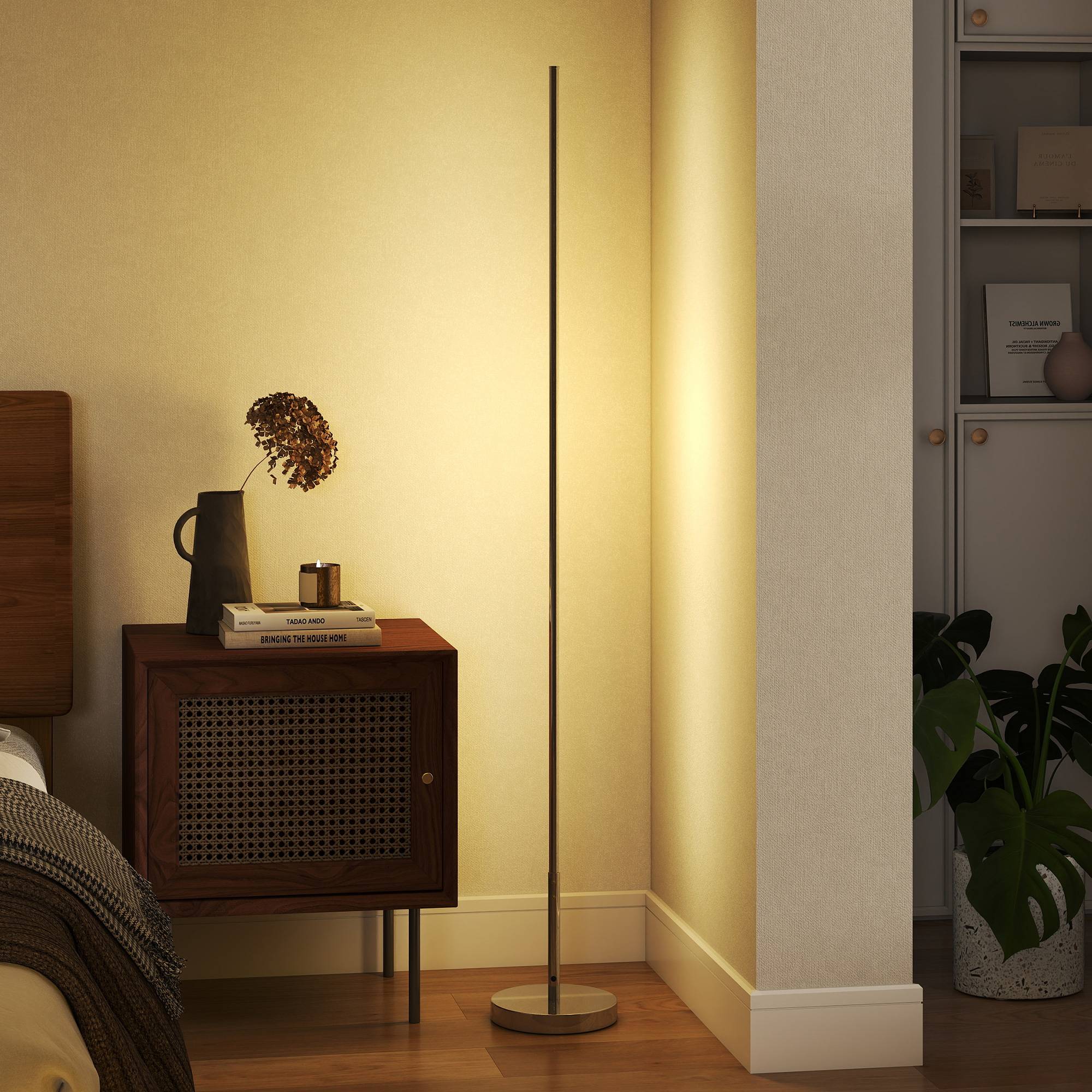 Lampadaire gris argenté salon teinte lumineuse ajustable avec télécommande magnétique - Image 10