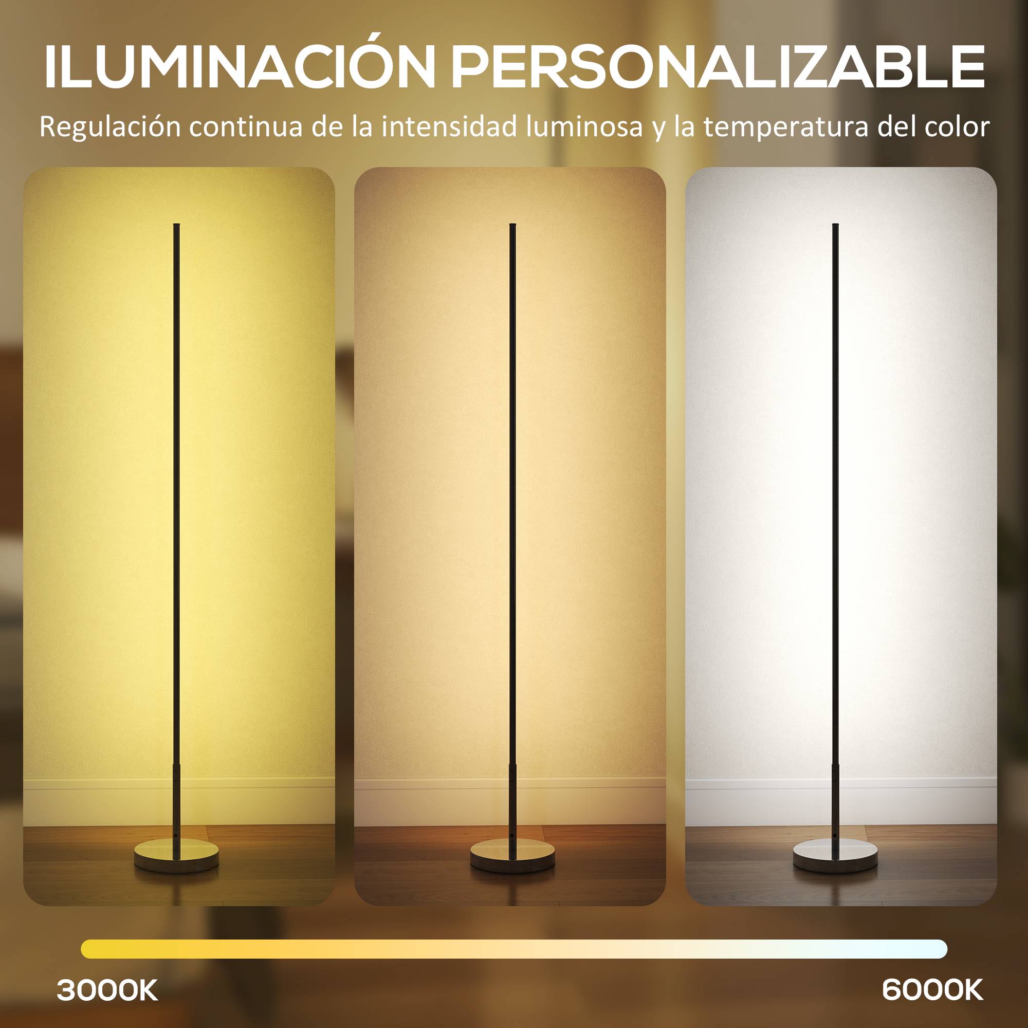 Lampadaire gris argenté salon teinte lumineuse ajustable avec télécommande magnétique - Image 6