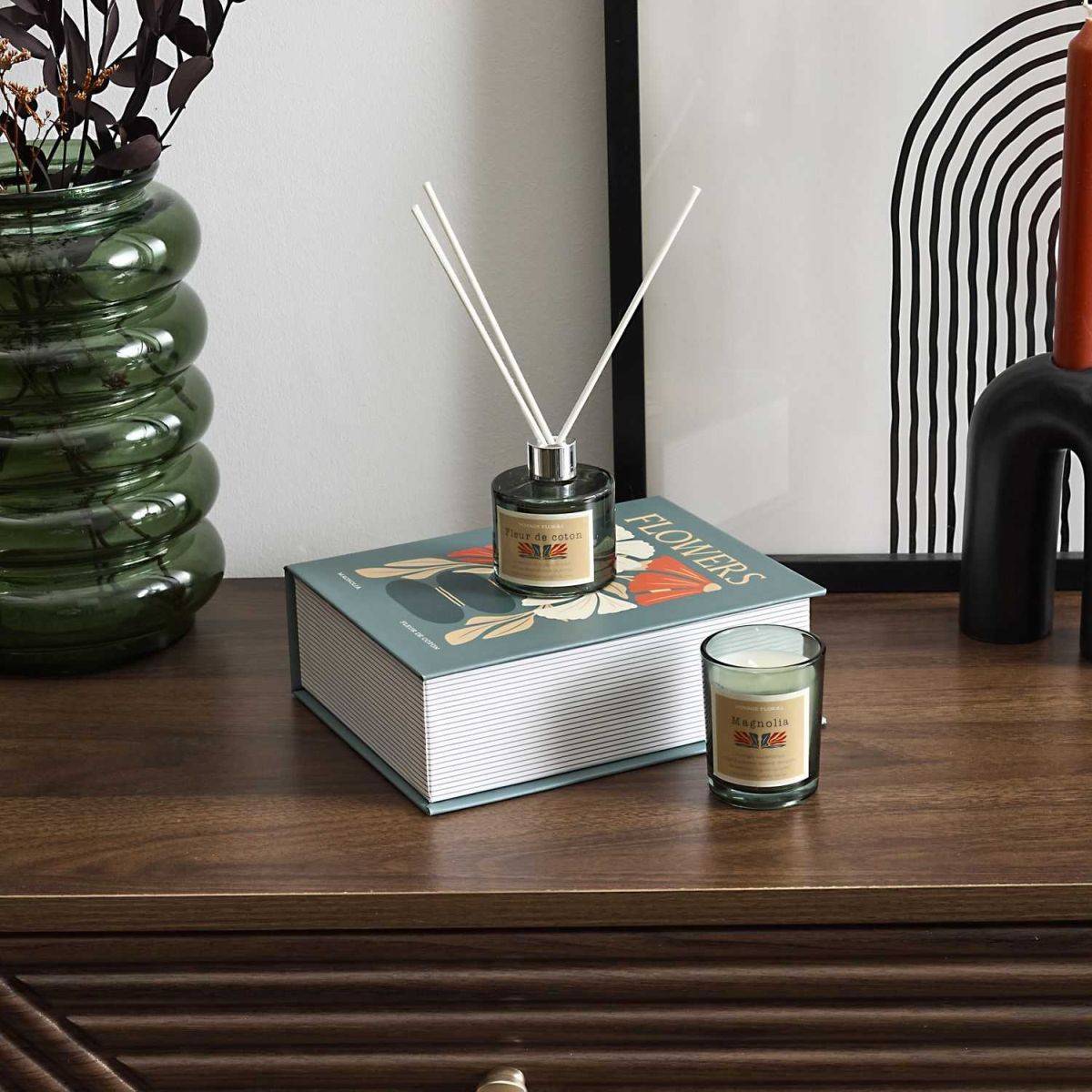 The Home Deco Factory - Coffret Senteur Parfumée " Flower" 18cm Magnolia - Image 3