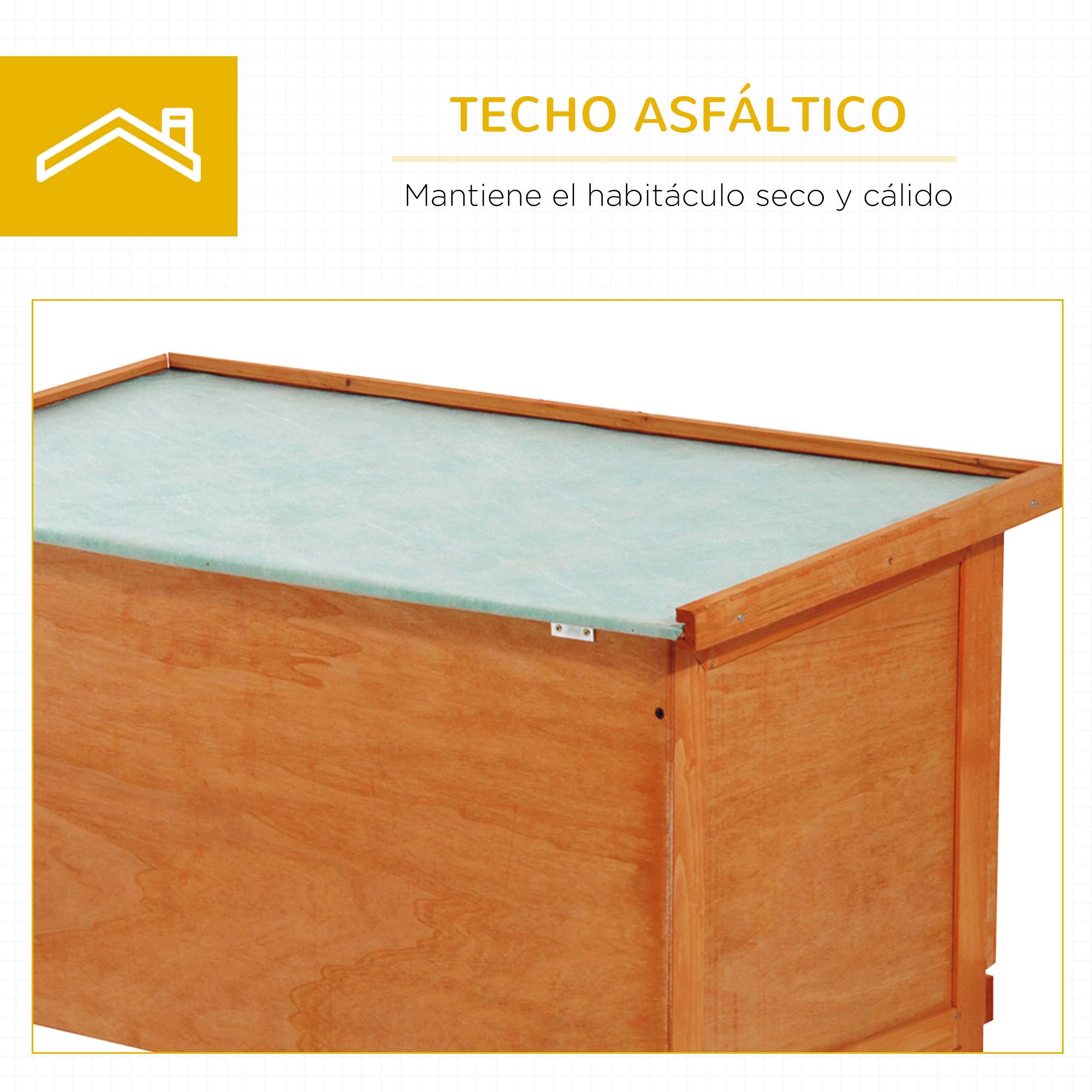 Clapier Extérieur sur Pieds en Bois de Sapin Maison pour Lapin avec Toit Ouvrant 90x45x65cm - ComfortXL Outdoor Living - Image 9