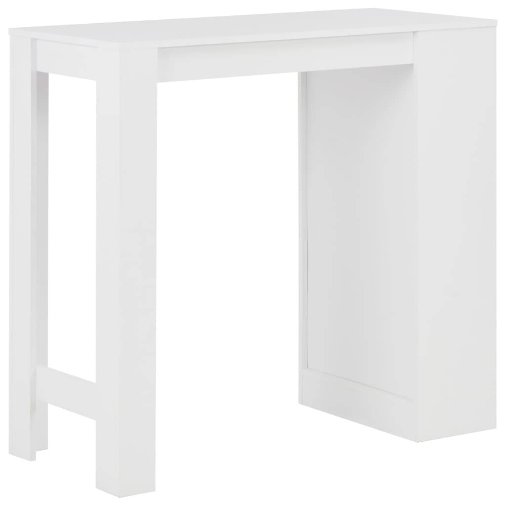 Helloshop26 - Table haute mange debout bar bistrot avec étagère blanc 110 cm - Image 3