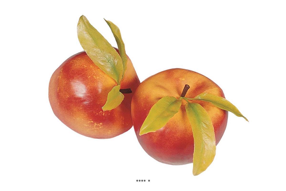 Pomme artificielle géante et feuilles X 2 Plastique soufflé D 150 mm - Image 1