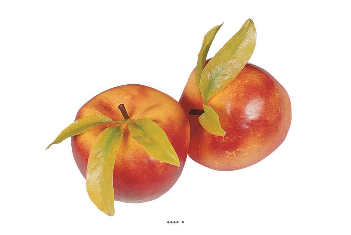 Pomme artificielle géante et feuilles X 2 Plastique soufflé D 150 mm - Image 2