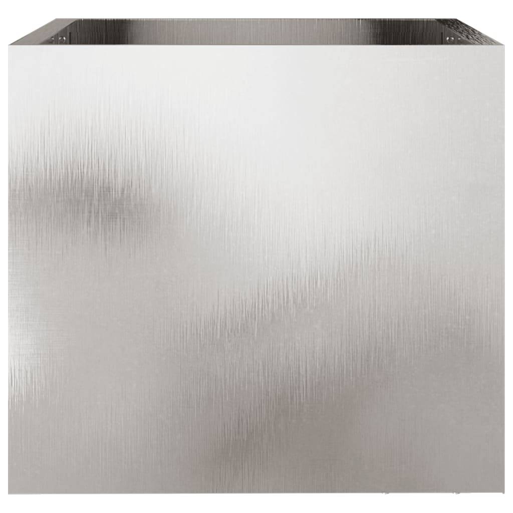 ComfortXL - Jardinière rectangulaire Acier inoxydable pot de fleurs robuste pour patio 32x30x29cm argenté - ComfortXL Outdoor Living - Image 5