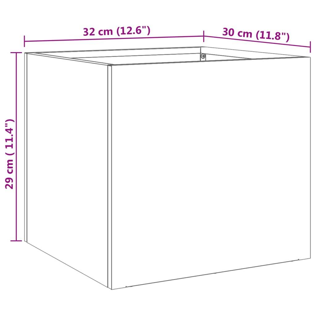 ComfortXL - Jardinière rectangulaire Acier inoxydable pot de fleurs robuste pour patio 32x30x29cm argenté - ComfortXL Outdoor Living - Image 10