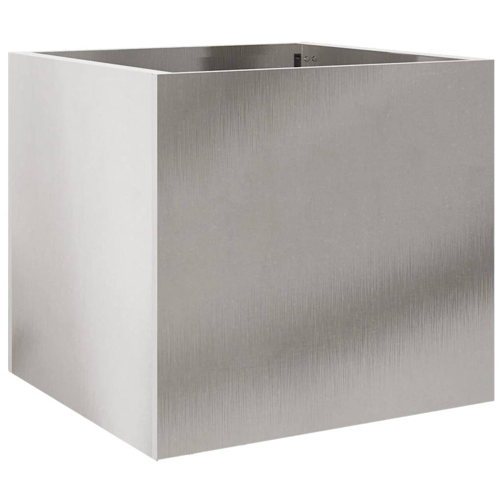 ComfortXL - Jardinière rectangulaire Acier inoxydable pot de fleurs robuste pour patio 32x30x29cm argenté - ComfortXL Outdoor Living - Image 7