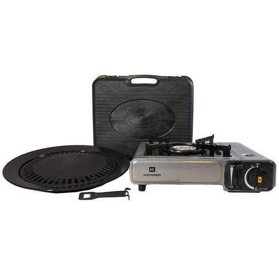 Barbecue gaz Grill 2en1 Réchaud gaz piézo 2200 W + 4 cartouches gaz butane KEMPER - Image 5