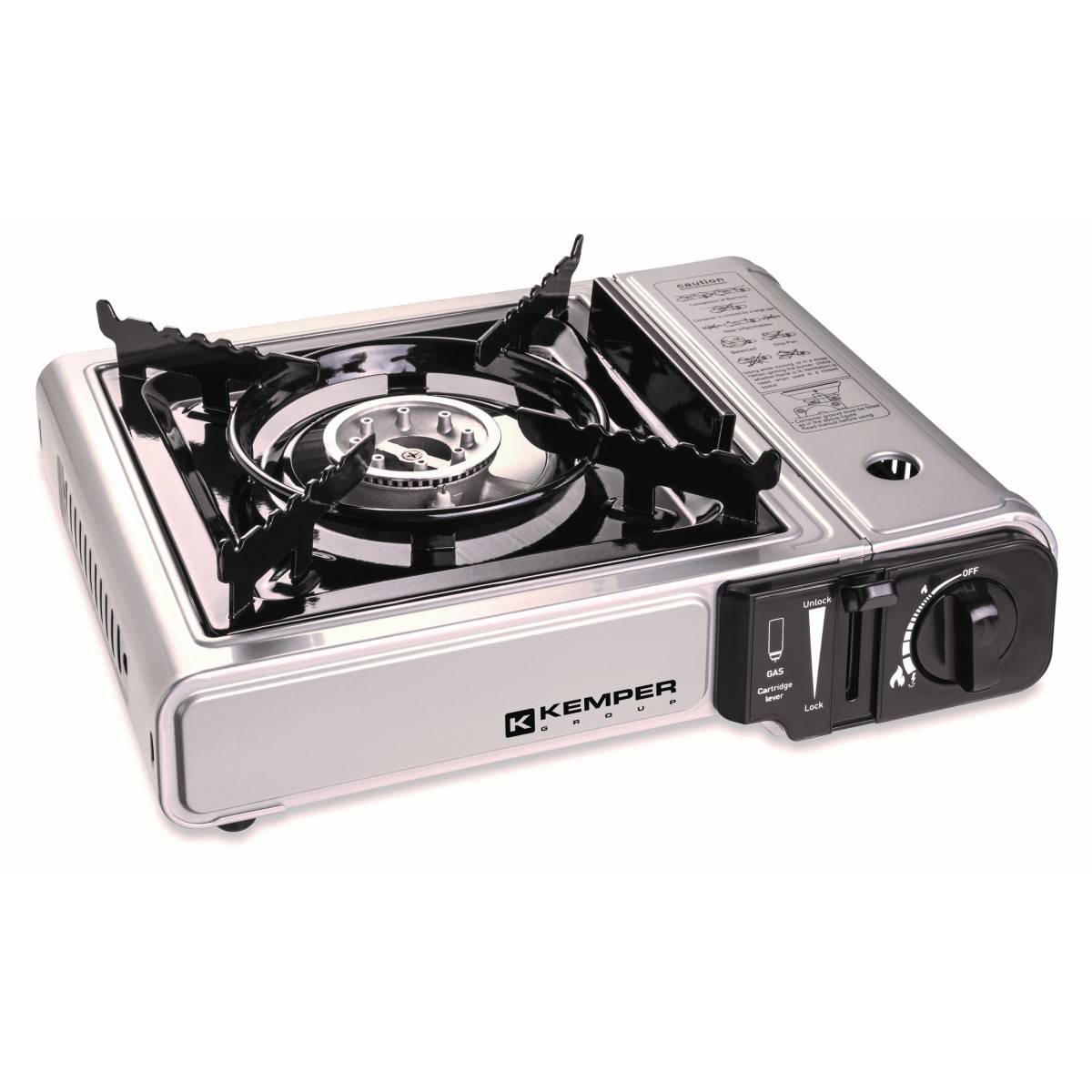 Barbecue gaz Grill 2en1 Réchaud gaz piézo 2200 W + 4 cartouches gaz butane KEMPER - Image 2