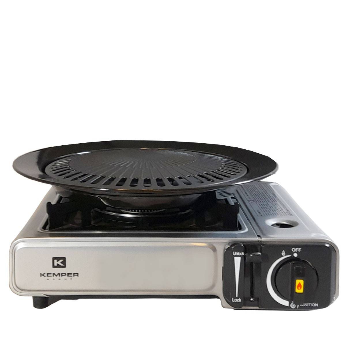 Barbecue gaz Grill 2en1 Réchaud gaz piézo 2200 W + 4 cartouches gaz butane KEMPER - Image 7