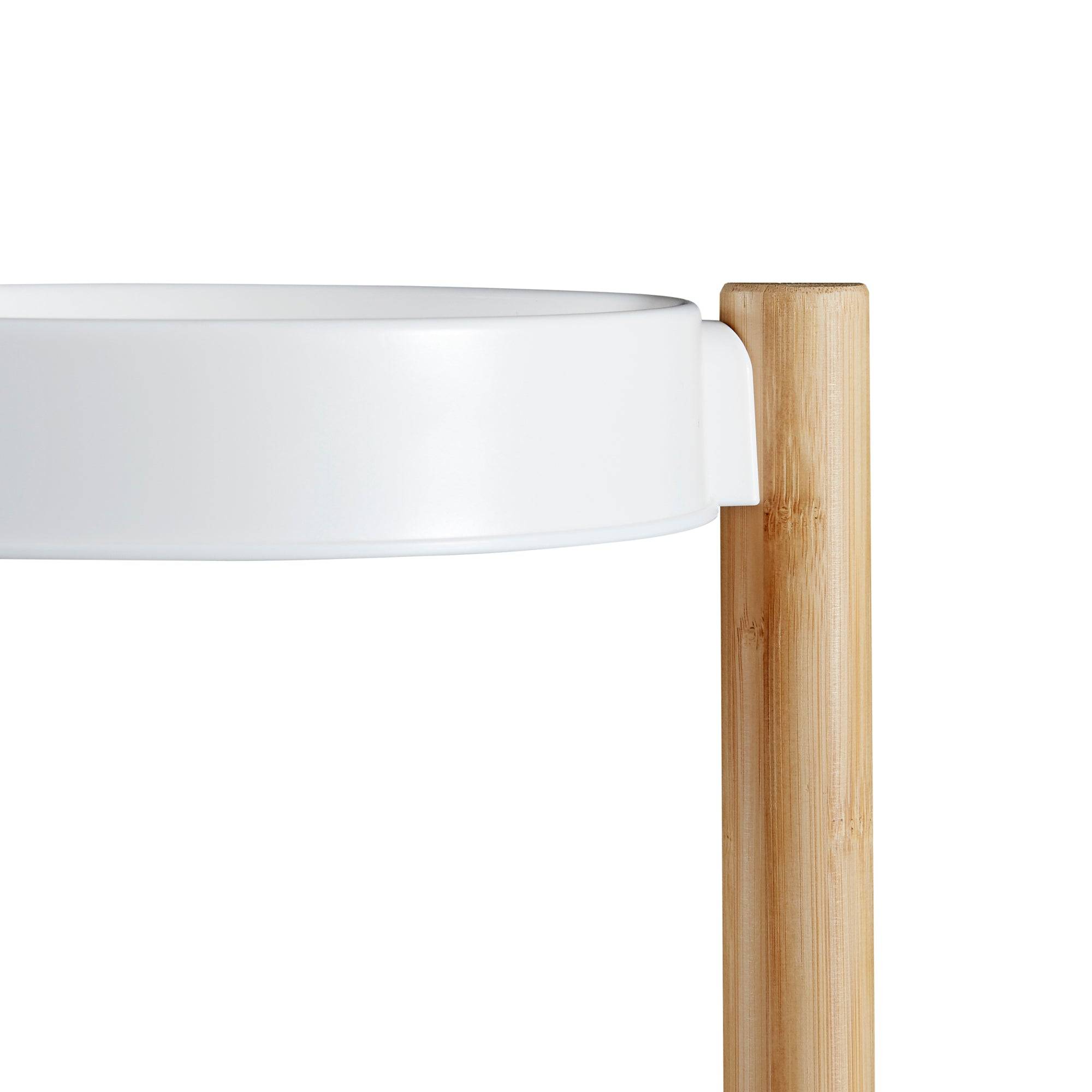 Étagère à plantes sastamala à 4 niveaux bambou plastique 85 x 58 x 25 cm naturel blanc - Image 3