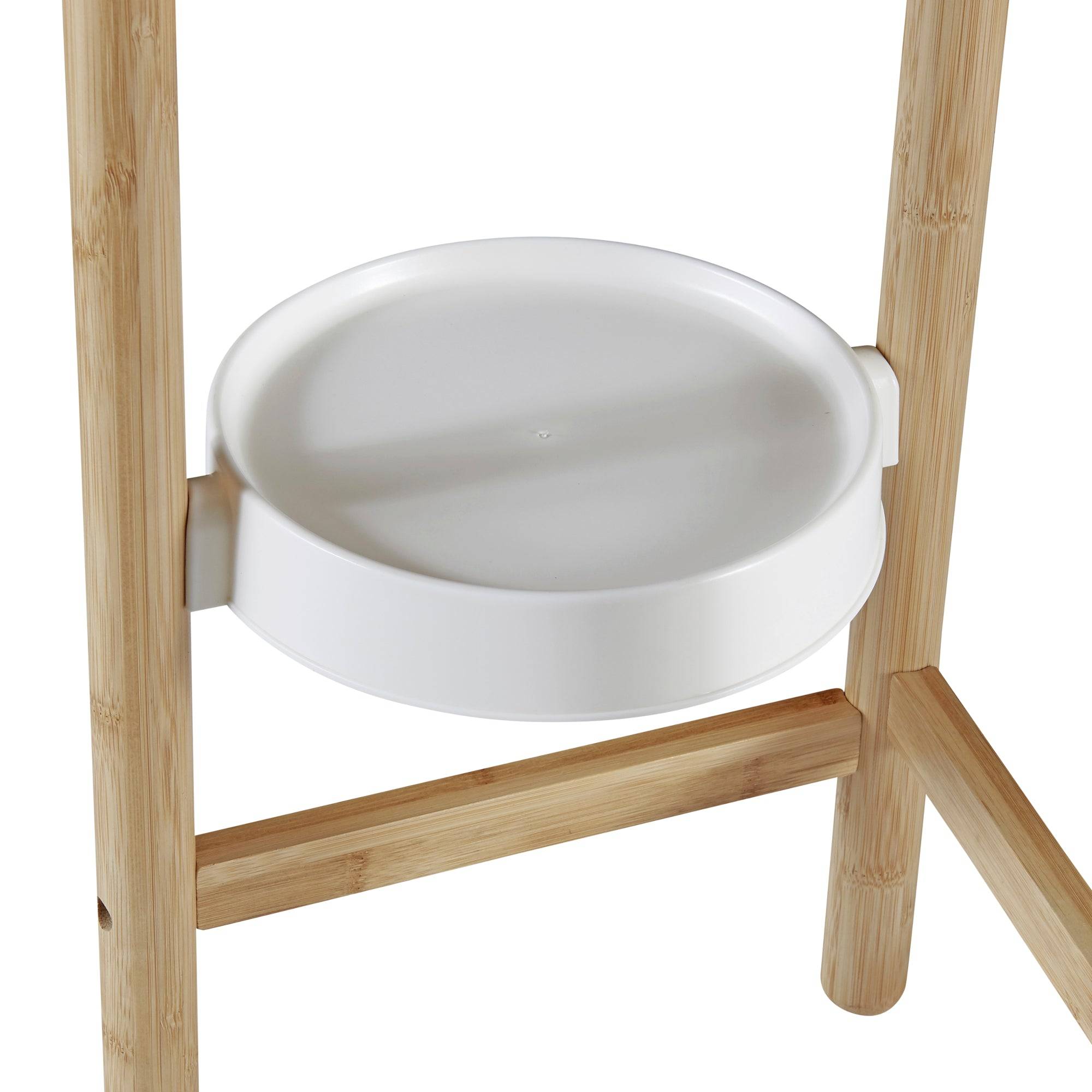 Étagère à plantes sastamala à 4 niveaux bambou plastique 85 x 58 x 25 cm naturel blanc - Image 4