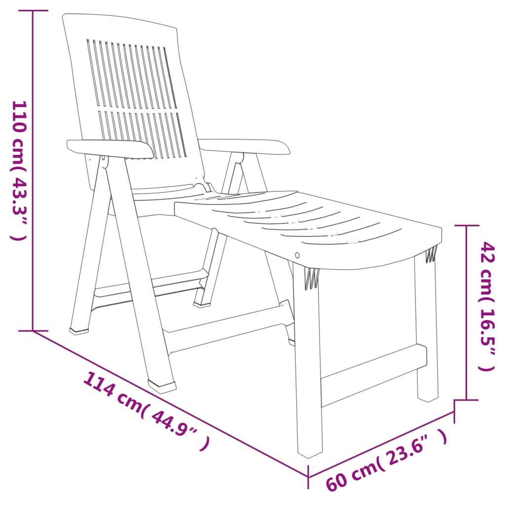 Maison Chic - Chaise longue | Transat | Bain de soleil vert plastique - Image 9