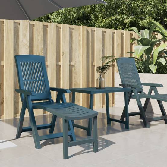 Maison Chic - Chaise longue | Transat | Bain de soleil vert plastique - Image 2