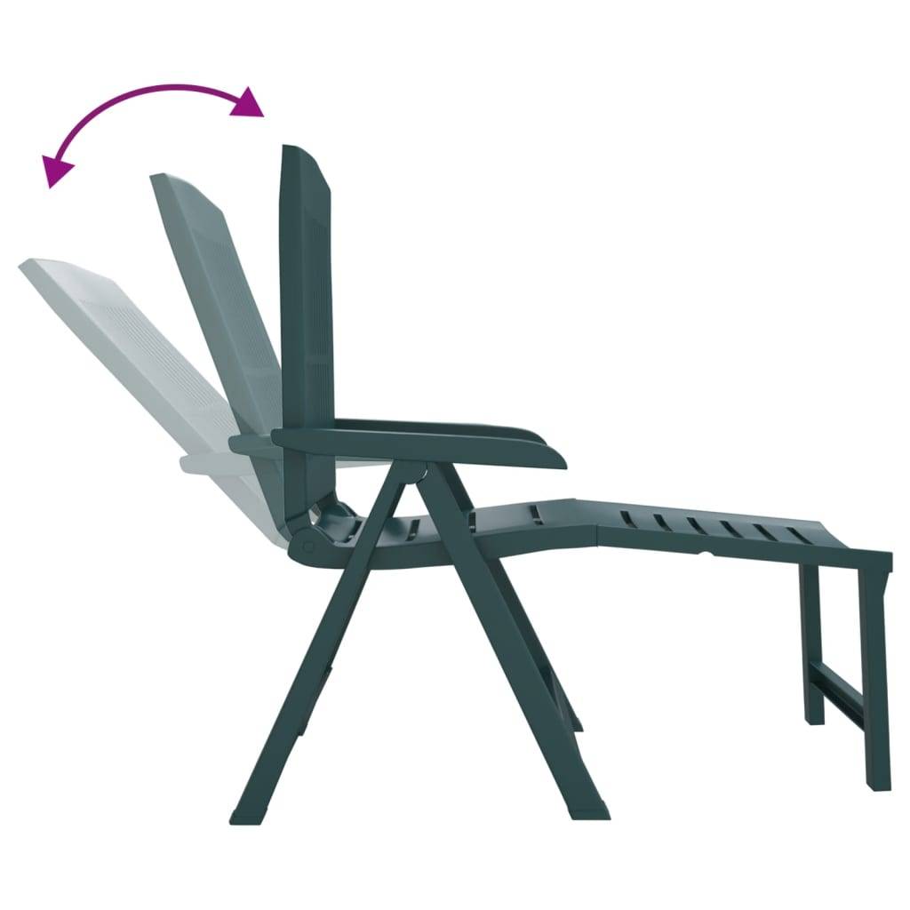 Maison Chic - Chaise longue | Transat | Bain de soleil vert plastique - Image 6