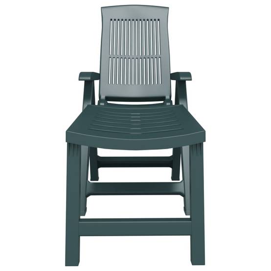 Maison Chic - Chaise longue | Transat | Bain de soleil vert plastique - Image 3