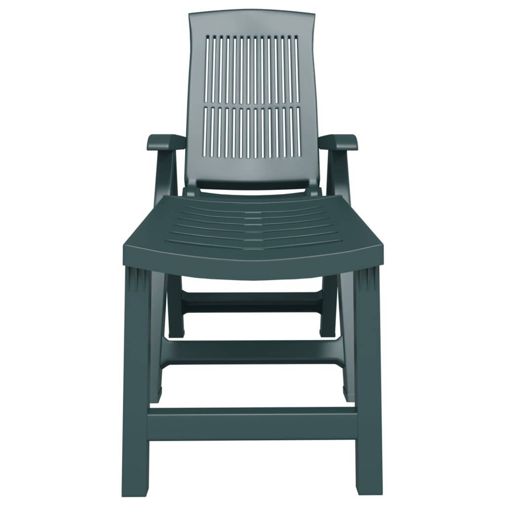 Maison Chic - Chaise longue | Transat | Bain de soleil vert plastique - Image 3