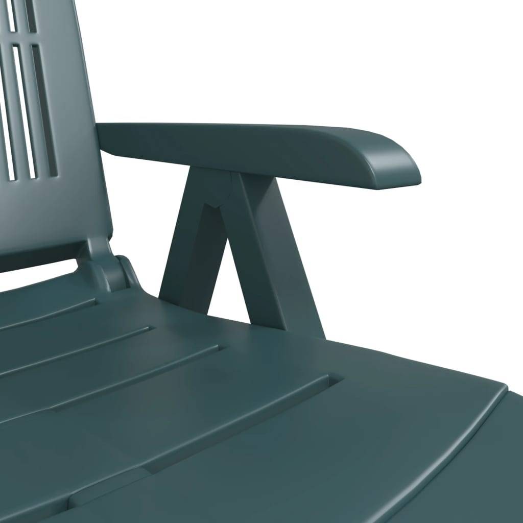 Maison Chic - Chaise longue | Transat | Bain de soleil vert plastique - Image 8