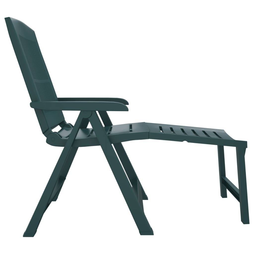 Maison Chic - Chaise longue | Transat | Bain de soleil vert plastique - Image 4