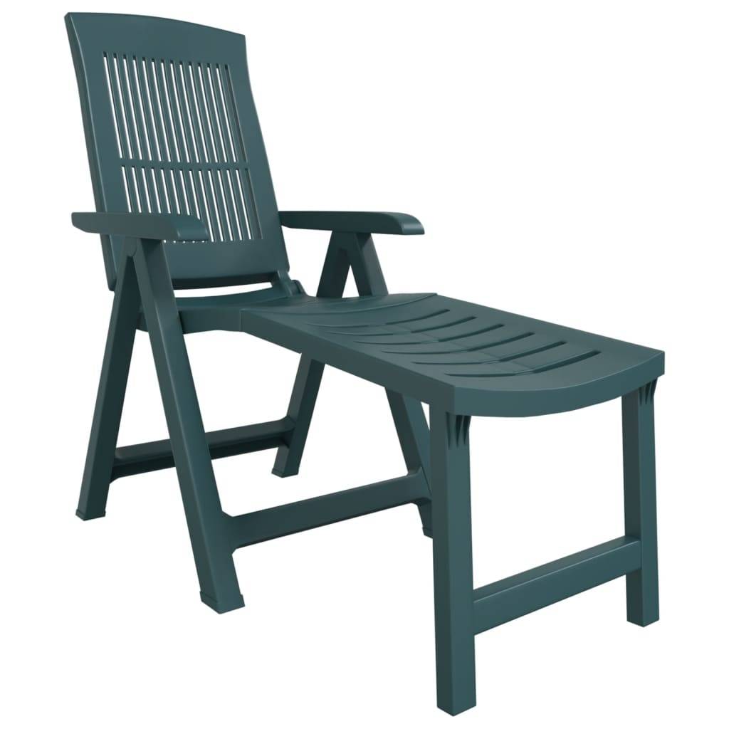 Maison Chic - Chaise longue | Transat | Bain de soleil vert plastique - Image 1
