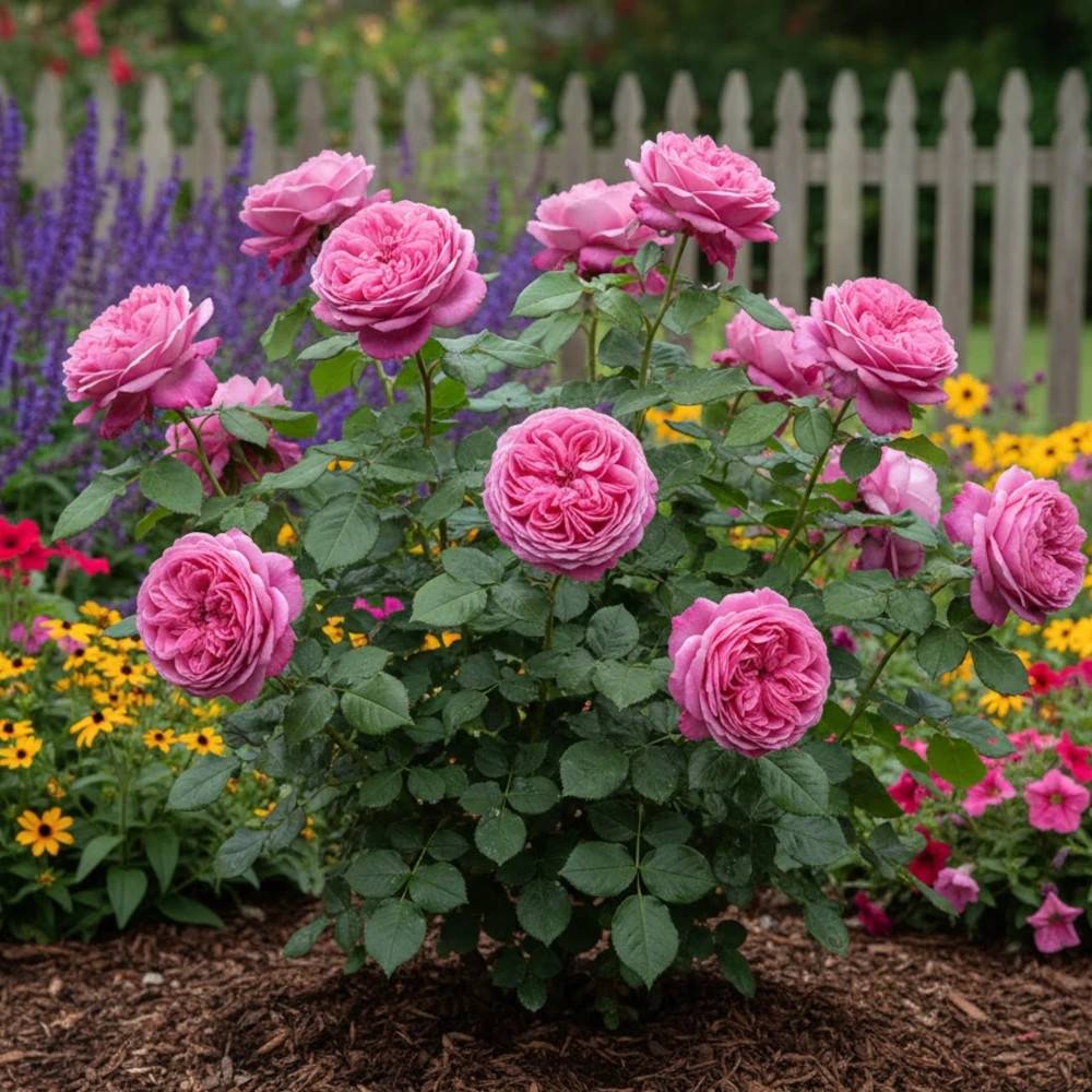 Rosier ancien Paul Neyron à fleurs Rose/ - feuillage Caduc - Pot de 3L - 20/40 cm - Image 1
