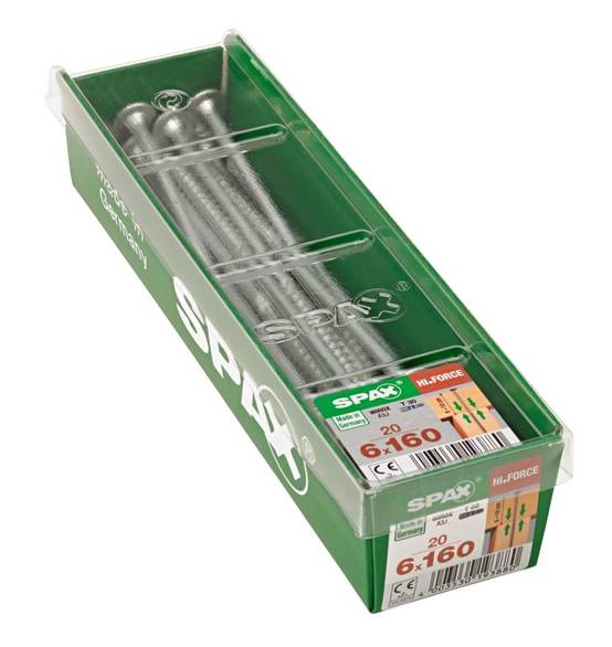 Spax - Lot de 20 vis acier tête fraisée bombée torx SPAX, Diam.6 mm x L.160 mm - Image 1