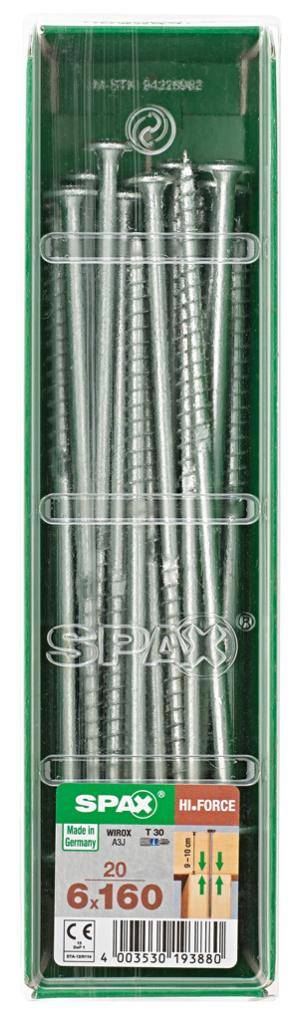 Spax - Lot de 20 vis acier tête fraisée bombée torx SPAX, Diam.6 mm x L.160 mm - Image 4
