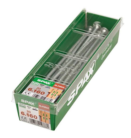Spax - Lot de 20 vis acier tête fraisée bombée torx SPAX, Diam.6 mm x L.160 mm - Image 5