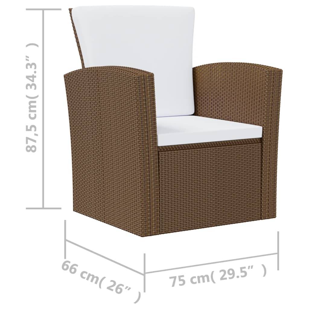 Helloshop26 - Salon de jardin meuble d'extérieur ensemble de mobilier 8 pièces avec coussins résine tressée marron - Image 7