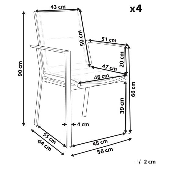 Chaise de jardin Aluminium Noir BUSSETO - Beliani - Image 2