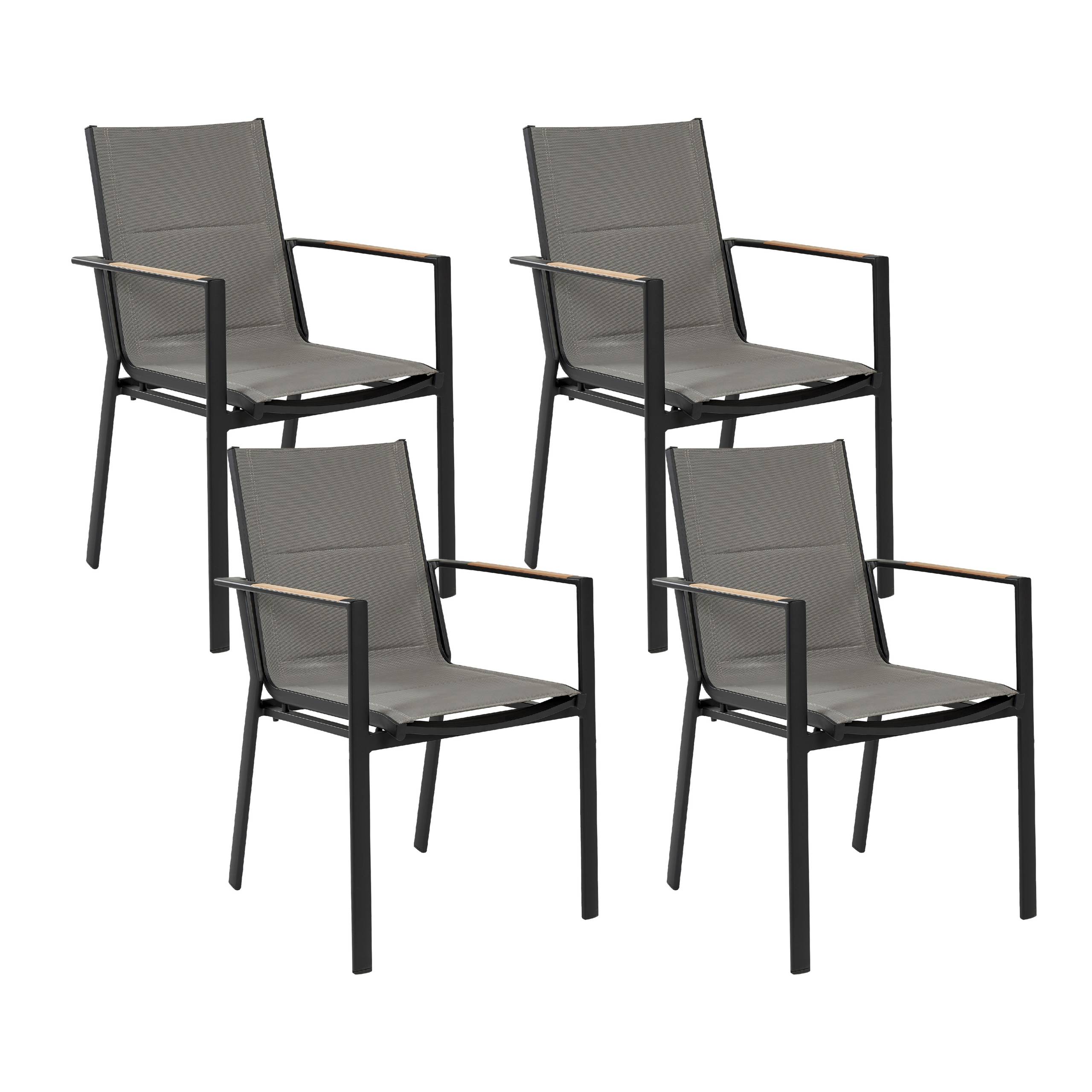 Chaise de jardin Aluminium Noir BUSSETO - Beliani - Image 1