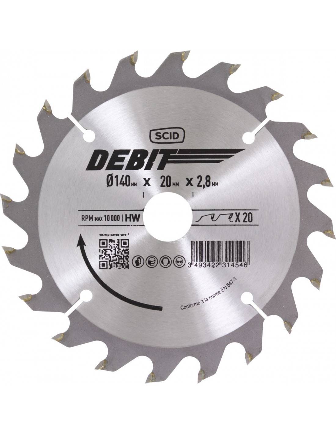 Lame Scie Circulaire Scid 140x20 20d Coupe Bois Polyvalente Dents Alternées - Scid