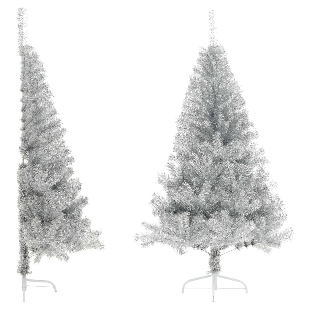 Vidaxl - Demi sapin de Noël artificiel avec support argenté 150 cm PET vidaXL 344696