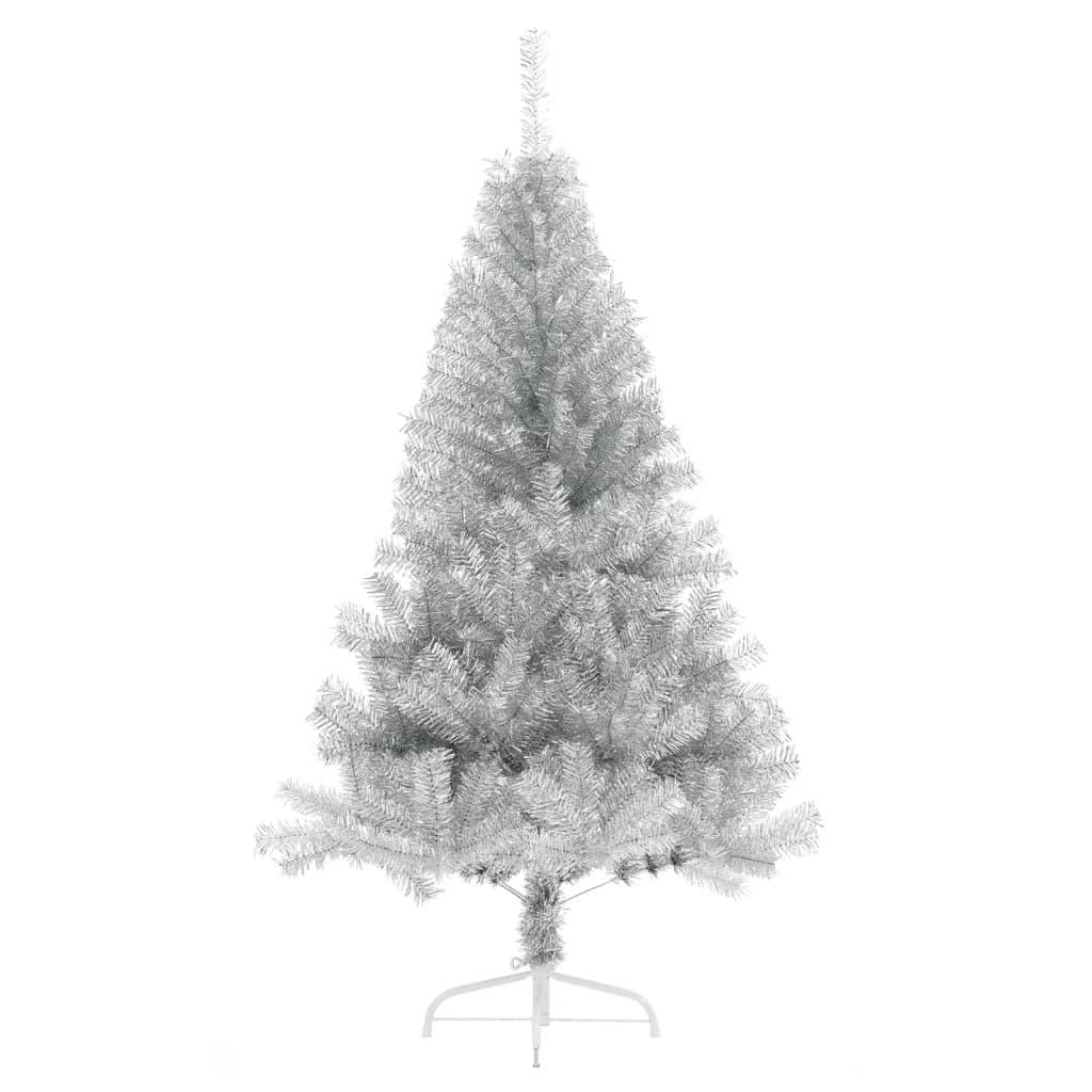 Vidaxl - Demi sapin de Noël artificiel avec support argenté 150 cm PET vidaXL 344696 - Image 2