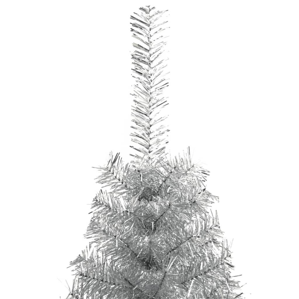 Vidaxl - Demi sapin de Noël artificiel avec support argenté 150 cm PET vidaXL 344696 - Image 4